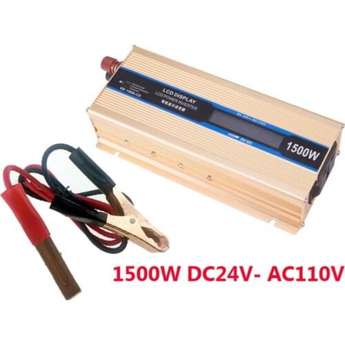 2018 new 50Hz for most car gold with screen Converter Vehicle Power Supply 1500W Power Inverter 12V/24V to 110V/220V