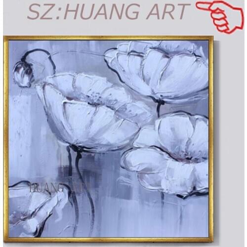 New Arrival Home Wall Flower Canvas Art Handmade Abstract Flower Oil Painting Canvas Wall Art Modern Home Decoration Piec