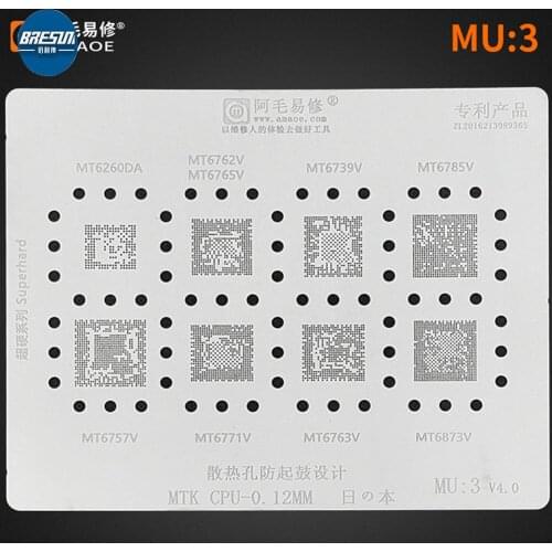 AMAO MTK CPU MU3 Tin Planting Steel Mesh MT6739V 6762V 6771V 6763V 6757
