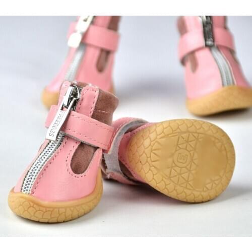 Autumn Winter Breathable Zipper Style Small Medium Dog Pet Shoes Autumn Winter Style Keep Warm