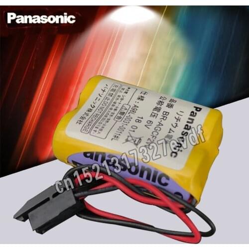 Panasonic BR-AGCF2W Lithium 6V 2200mAh PLC battery A98L-0031-0011 A06B-6093-K00 batteries with black plugs connectors F