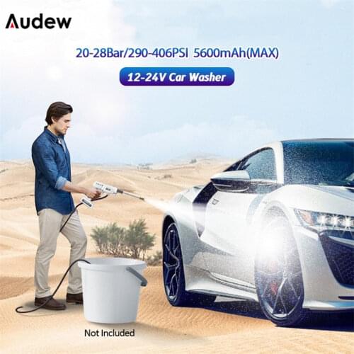 12/24V 120-200W Cordless High Pressure Car Washer Gun Handheld Auto Spray Powerful Car Washer Garden Water Jet 5600mAh Battery