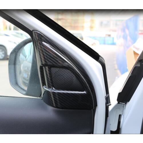 Fit For Citroen C5 Aircross SUV Hatchback Interior ABS Chrome Carbon Fiber Paint Inner Front Door Speaker A Pillar Trim 2pcs