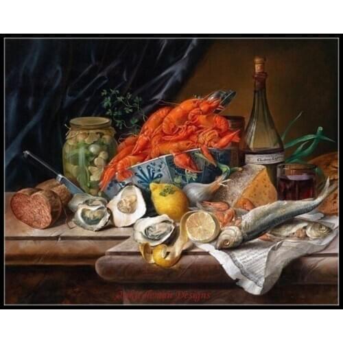 Hot Embroidery Decorative Still Life Lanarte Counted Cross Stitch Kits with 100% Cotton Floss & Free Shipping for Home Decor