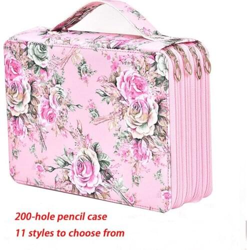 Portable 4th Floor Pencil Case PU Leather Pencil Box Colorful Pencil Organized Box Large Capacity Convinient Art Supplies 050043