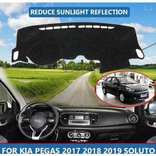 Anti-Slip Anti-UV Mat Dashboard Cover Pad Dashmat Protect Carpet for KIA Pegas 2017 2018 2019 Soluto Accessories