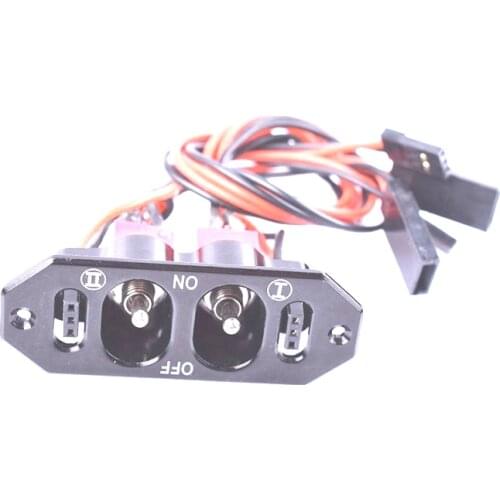 RC Dual Heavy Duty Switch For Gas Planes Comes with battery charge outlet Made of CNC aluminum in anodized black color