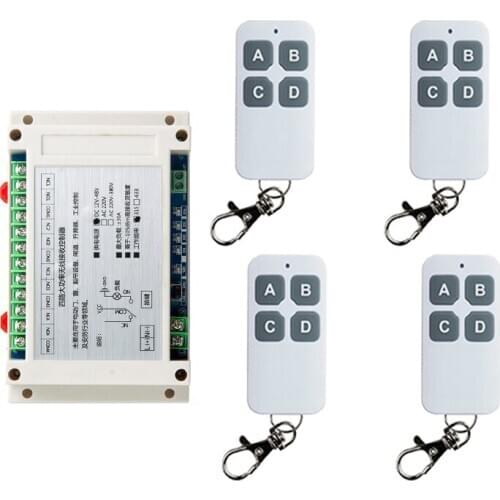 DC 12V 36V 48V 30A Relay 4CH 4 CH Wireless RF Remote Control Light Switch 30A Relay Output Radio Receiver Module +Transmitter