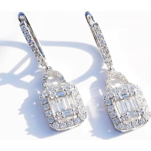 Huitan Delicate Pendent Drop Earring Female Accessories Silver Color Cubic Zirconia Dancing Party Engage Women Earring Dropship