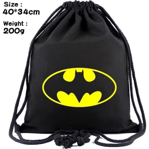 Marvel Series Canvas Drawstring Backpack Student Backpack Batman Super Life Crisis Drawstring Backpack