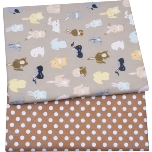 Printed Rabbit 100% Cotton Fabric For Kids, DIY Bedding Textile Fabric,Sewing Quilting Fat Quarters Material For Baby&Child