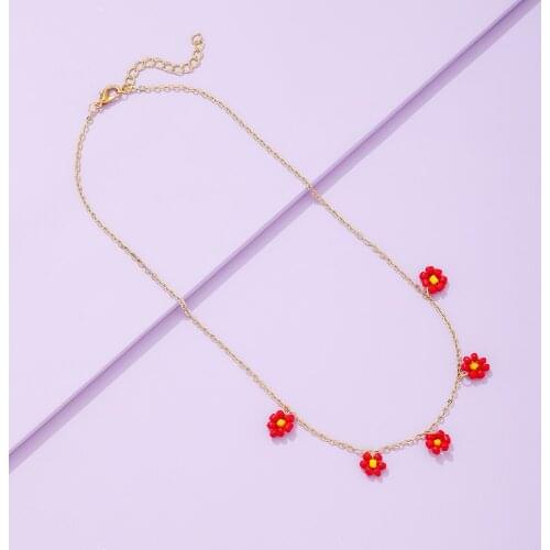 VG 6YM New Multiple Colour Flowers Ladies Necklace Fashion Womens Birthday Present Jewelry Dropshipping Gifts