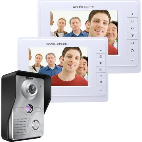 Video Door Intercom 7''Inch Wired Video Door Phone Visual Video Intercom System Doorbell Monitor Camera Kit For Home Security
