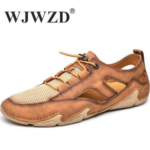 Мужские кожаные сандали WJWZD China At AliExpress