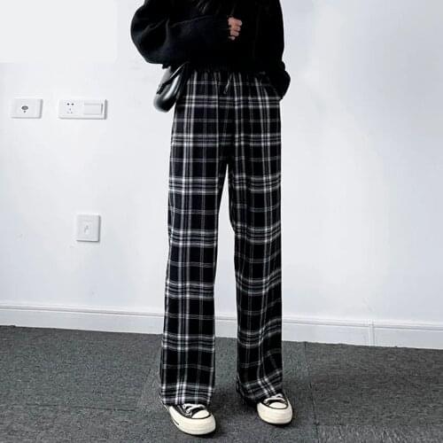 XEJ Women's Plaid Trousers