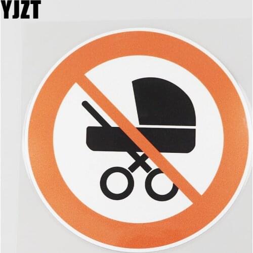 YJZT 12CMX12CM Prohibition Sign PVC Decal baby Carriage Car Sticker Accessories 11B-0150