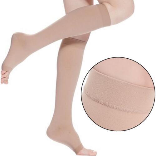 Women Fitness Compression Yoga Socks Zip Leg Support Knee Sox Open Toe Sports Sock