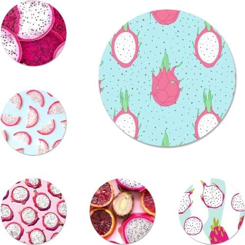 Delicious fruit food dragon fruit Icons Pins Badge Decoration Brooches Metal Badges For Clothes Backpack Decoration 58mm