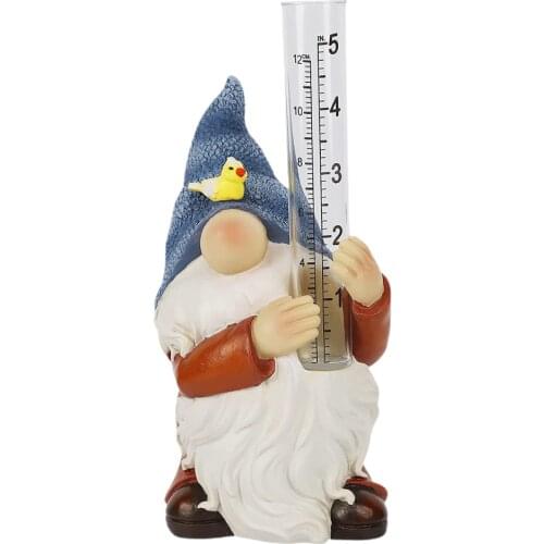 1 Pcs Goblin Rain Gauge Resin Garden Statue Goblin Sculpture Water Gauge for Rain For Home Garden Decoration