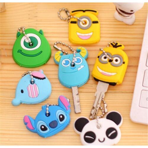 1PCS Animal Cartoon Silicone Protective Key Case Cover For key Control Dust Cover Holder Organizer Home Accessories