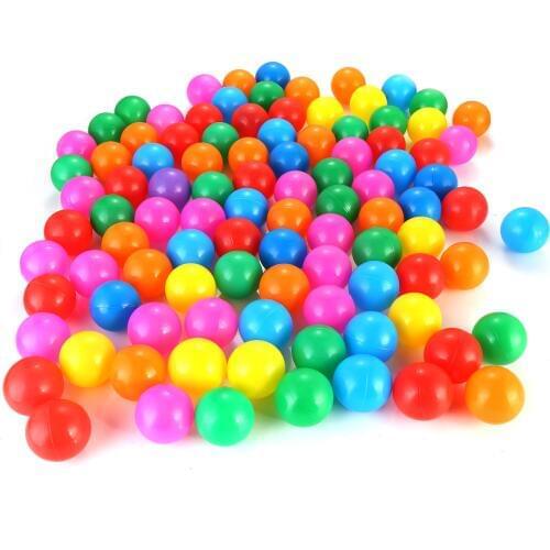 100pcs/Set 4cm Non-Toxic Colorful Funny Soft Plastic Ocean Balls Set Water Play Accessories Fit For Babies Kids Playing Tool