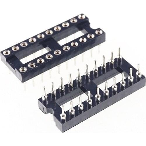 500pcs 0.100" 2.54mm Pitch IC socket Narrow 20 Position 2x10 20 Pin machine Pin Row spacing 7.62mm DIP Through hole solder