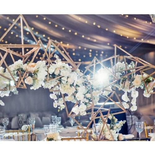 6sets)3pcs/set) New Wedding Metal Arch Party Backdrop Hexagonal Flower Stand Centerpiece Vases Table Decoration senyu1453