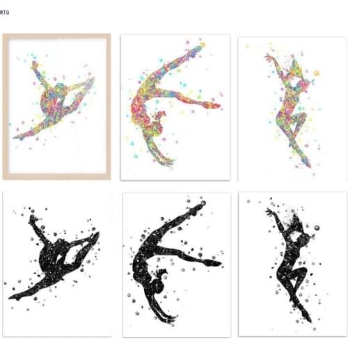 Watercolor Gymnastics Exercise Diamond Painting Abstract Beautiful Girl Diamond Embroidery European Style Living Room Decoration