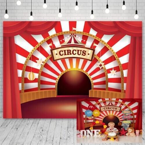 Avezano Birthday Party Baby Shower Backdrops Circus Touring Red Stage Decoration Photography Background Photo Studio Photophone