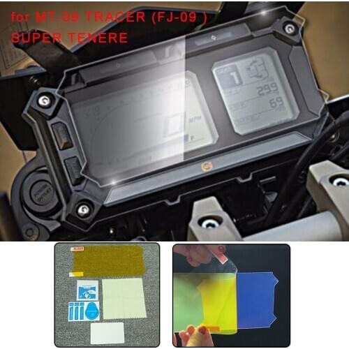 Free Shipping Blue Light Cluster Scratch Protection Film Screen Protector For Yamaha MT-09 TRACER FJ-09 FJ09 SUPER TENERE
