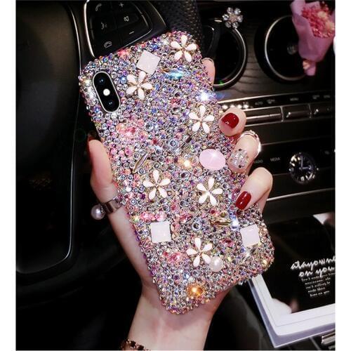 Bling Crystal Diamond Flower Case For Samsung A90 A5 A7 A9 A8 A6 PLUS A50 A70 A80