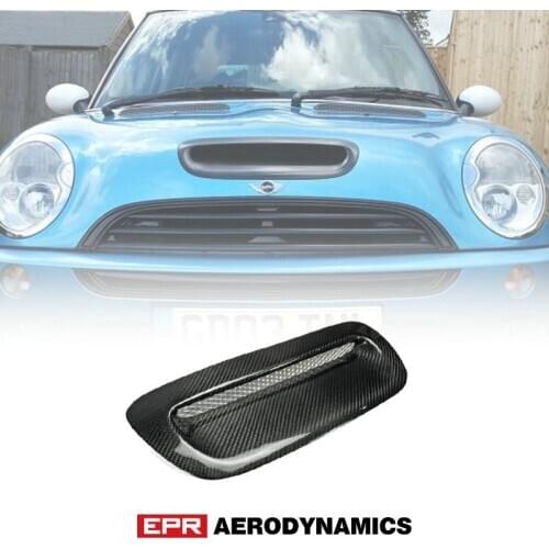 For Mini Cooper S MK1 2001-2006 R53 Carbon Fiber Hood Scoop Trim For Mini R53 Glossy Carbon Hood Vent