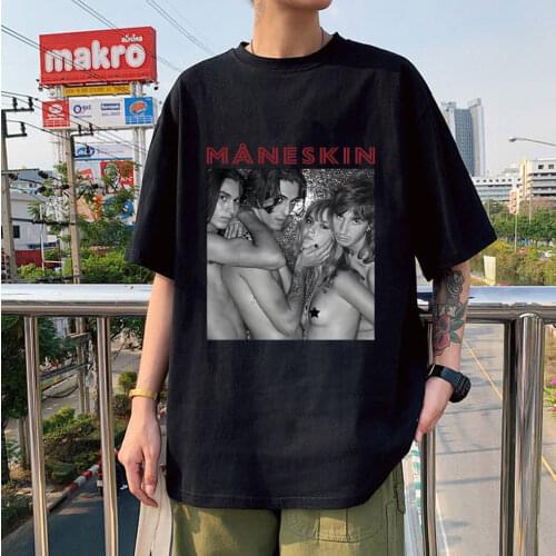 Hot Sale Fashion Shirts Maneskin Band Print Comfortable T-Shirts Unisex Novelty Style Streetwears New Style Summer Hip Hop Tees