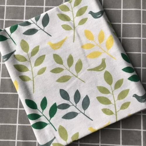 Printed Leaft Cotton Linen Fabric for DIY Sewing Quilting Patchwork Material Pure Linen Cotton Fabric Canvas Cushion Tablecover