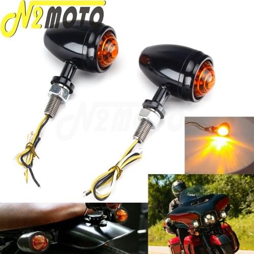 Cafe Racer For Harley Honda Suzuki Kawasaki Yamaha Motorcycle Aluminum 10mm Bolt Bullet Blinker Turn Signal Light Indicator Lamp