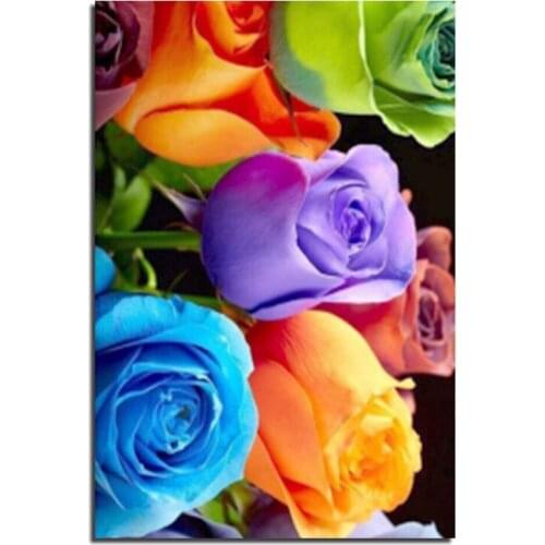 40x60cm 5D DIY Diamond Painting rose puzzle Full Square Embroidery Diamond mosaic Cross Stitch Rhinestone Mosaic wall sticker