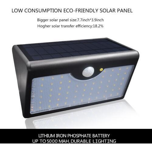 Newest 60 LED Solar Lamp Five Modes With Indicator Lights Solar Power Lights For Outdoor Garden Wall IP65 Waterproof