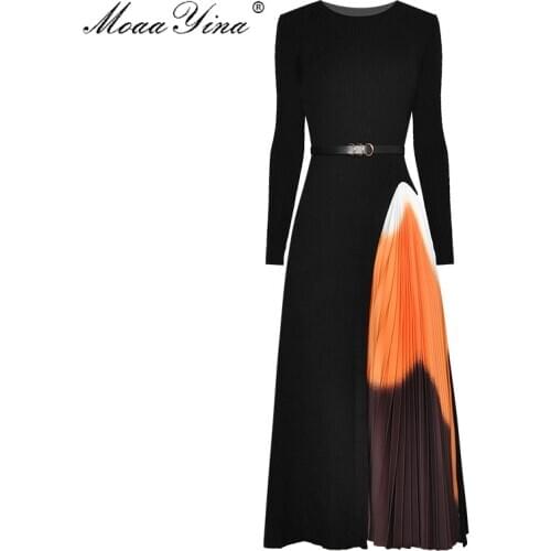 Модные трикотажные платья MoaaYina China At AliExpress