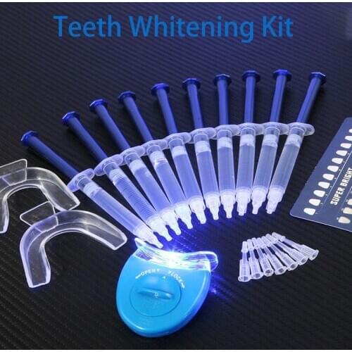 Teeth Whitening Kit Peroxide Dental Bleaching System Oral Gel Kit Teeth Whitening With LED Light Home Use