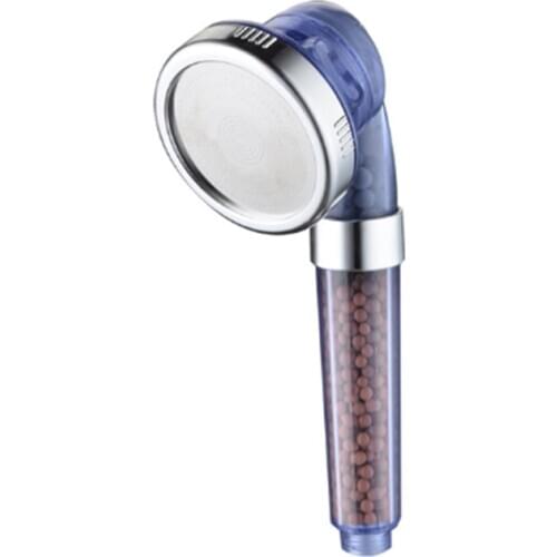 Bath Shower Head Adjustable 3 Mode High Pressure Stone Stream Handheld Shower Head With Negative Ion Activated Ceramic Balls