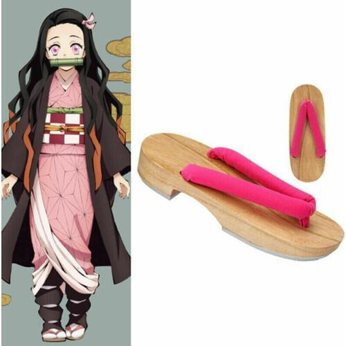 New Anime Demon Slayer Kimetsu no Yaiba Cosplay Shoes Men Japan geta Nezuko Kamado Clogs Beach Shoe Prop