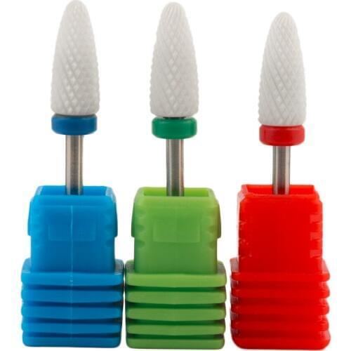 New Cuspidal Ceramic Nail Drill Bit Callus Electric Manicure Machine Accessories Cutter Nail File Resistant to Acid Alkali Heat