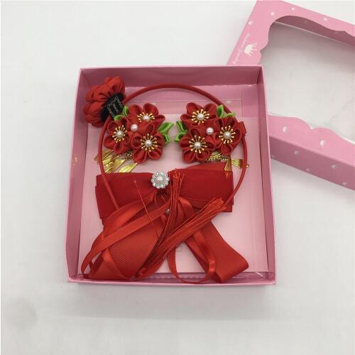 New arrive Girls Hair Hoop Headband Hair Hairpin Accessories Sweet Gift Box Childrens Birthday 3 pcs/set-Childrens Headwear