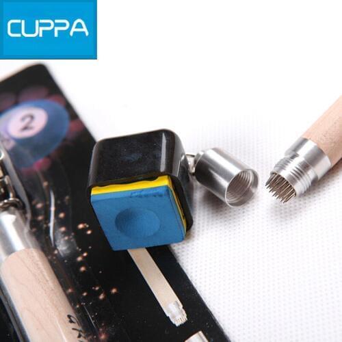 New 2pcs/lot Cuppa 2in1 Pocket Chalk Holder Prep Stick Billiards Snooker Pool Cue Tip Pricker Tool Billiard Accessories China