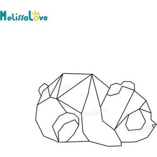 New Design Geometric Cute Panda Cub Wall Sticker For Kids Baby Room Removable Decals Vinyl Art Murals Great Special Gift YY809