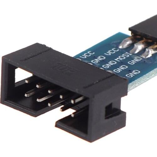 1Pc 10Pin To 6Pin Adapter Board For AVRISP USBASP STK500 Interface Converter