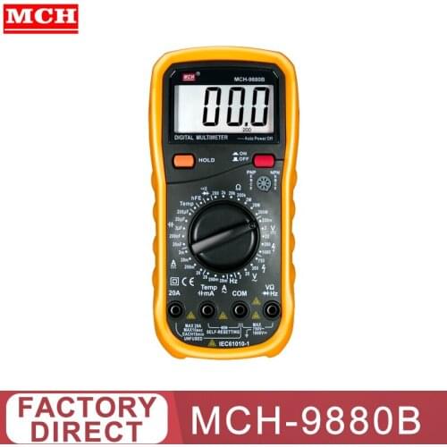 MCH 9880 Series Handheld LCD Digital Multimeter AC/DC Voltage Amp Current Resistance Tester Backlight Meter