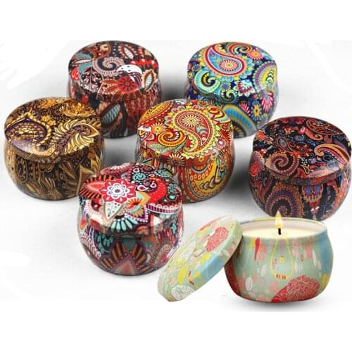Empty Tinplate Candle Tin Jars With Lid Sealed Cans Drum-shaped Aroma Essential Oil Soy DIY Candle Making Supplies Candy Tea Jar