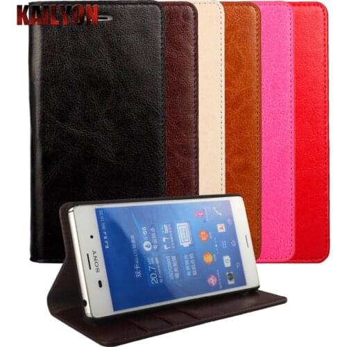 For sony Xperia Z3 Case Luxury Flip Genuine Leather Phone Cove Fundas Para Coque Capa for sony Xperia Z3