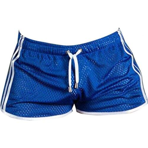 Men Casual Shorts Loose Drawstring Design Polyester Quick Drying Adjustable Men Summer Breathable Mesh Short Pants